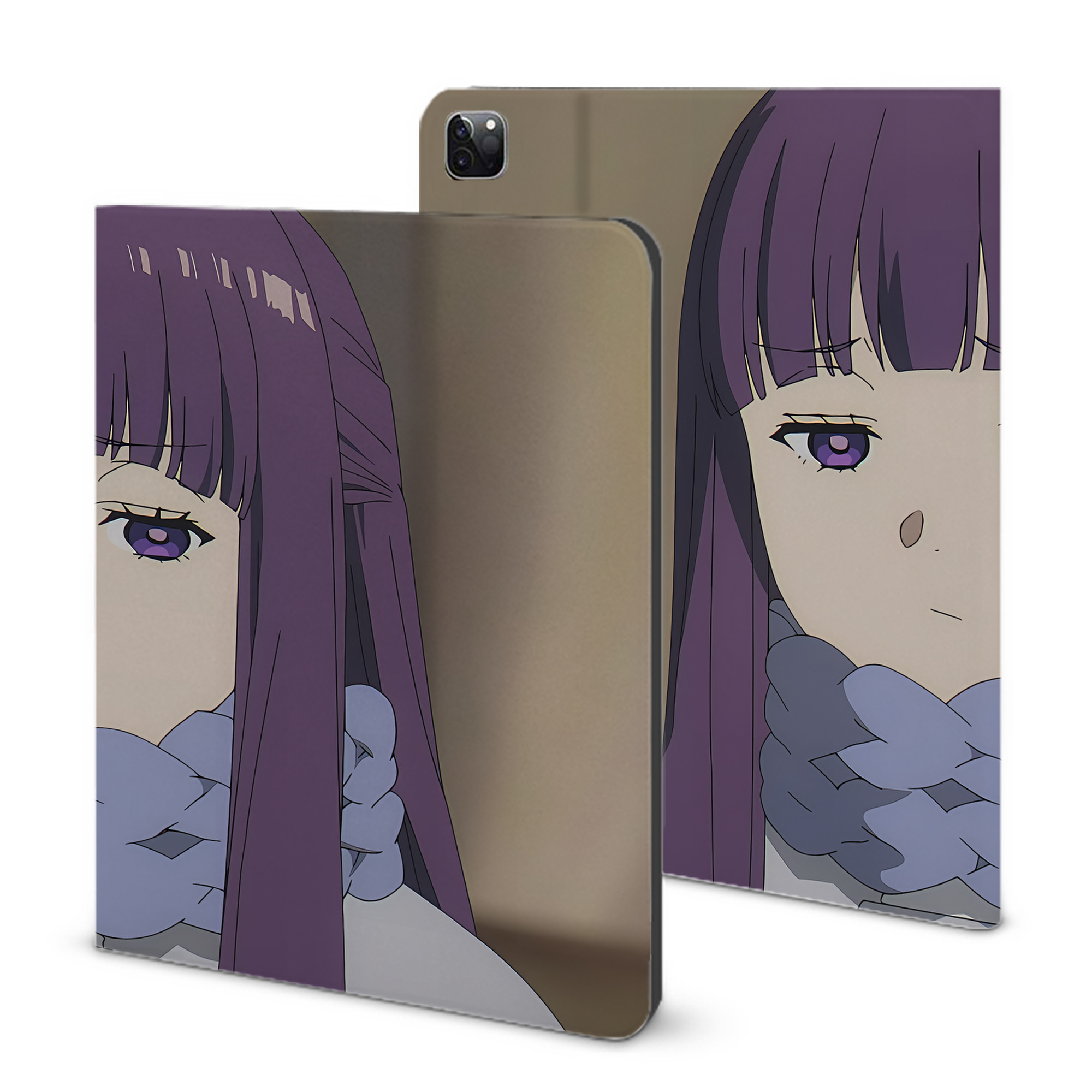 （画像用） 葬送のフリーレン Frieren IPad ケース ブック型 PUレザー TPU 耐衝撃 軽量 薄型 ペン収納なし 全面保護 IPad 各モデル対応